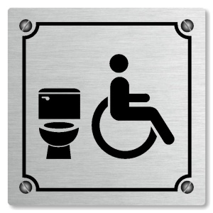 WC invalidé, 100x100mm, stříbrná, Kansas
